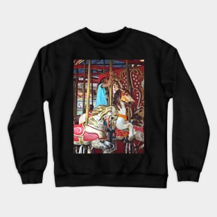 Little Girl on Merry-Go-Round Crewneck Sweatshirt